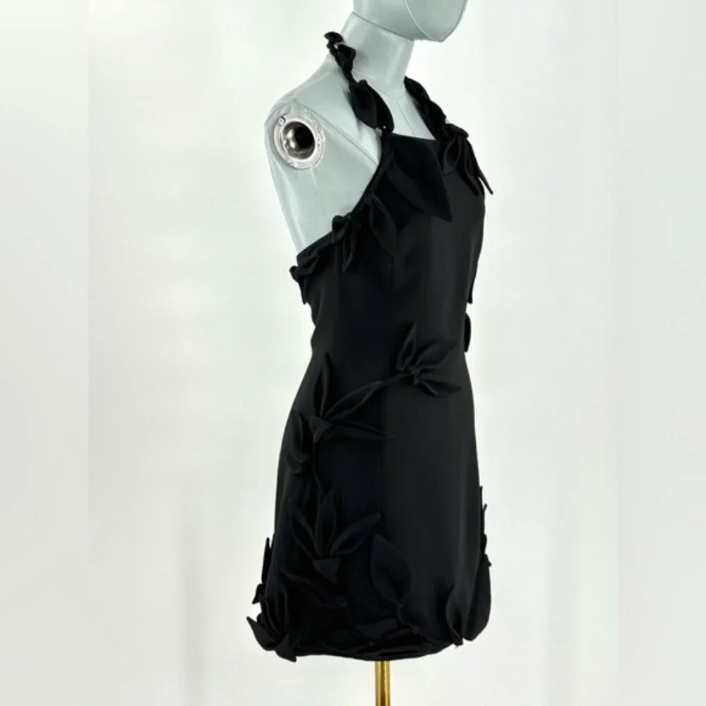 🆕 CULT GAIA 🧿 NWT Elliana Calla Lily Floral Appliqué Mini, Black - Sz 0